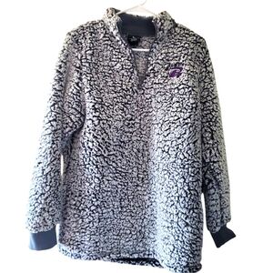 North And Acrux Mens Size Large Gray Sherpa 1/4 Zip Pullover Sweater‎ RN#109169